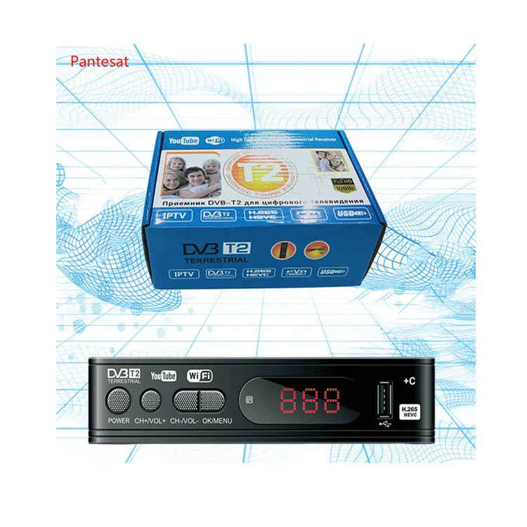 OEM Indonesia  Receiver HD  dvbt2 H.265 1080P Wifi Receiver FTA Support Digital DVB-T2 MPEG 4 HD TV Converter DVB-T2 TV receiver