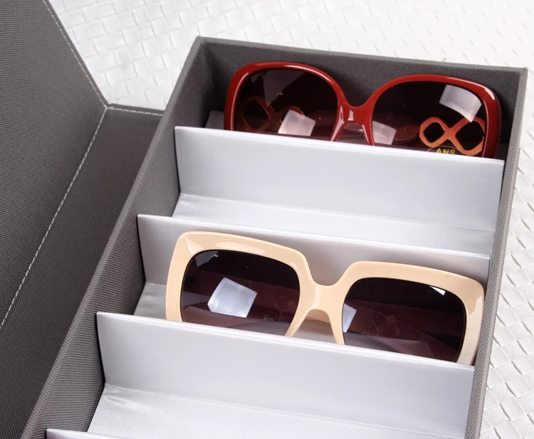 2020 Luxurious Hot sale Colorful 8 pcs Leather Eyewear Sunglasses Display Stand Storage box