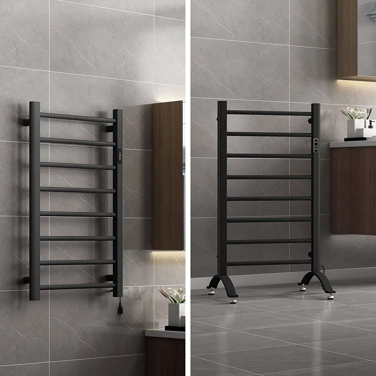 8 Bars Towel Warmer Freestanding Towel Heater Heated Towel Racks for Bathroom