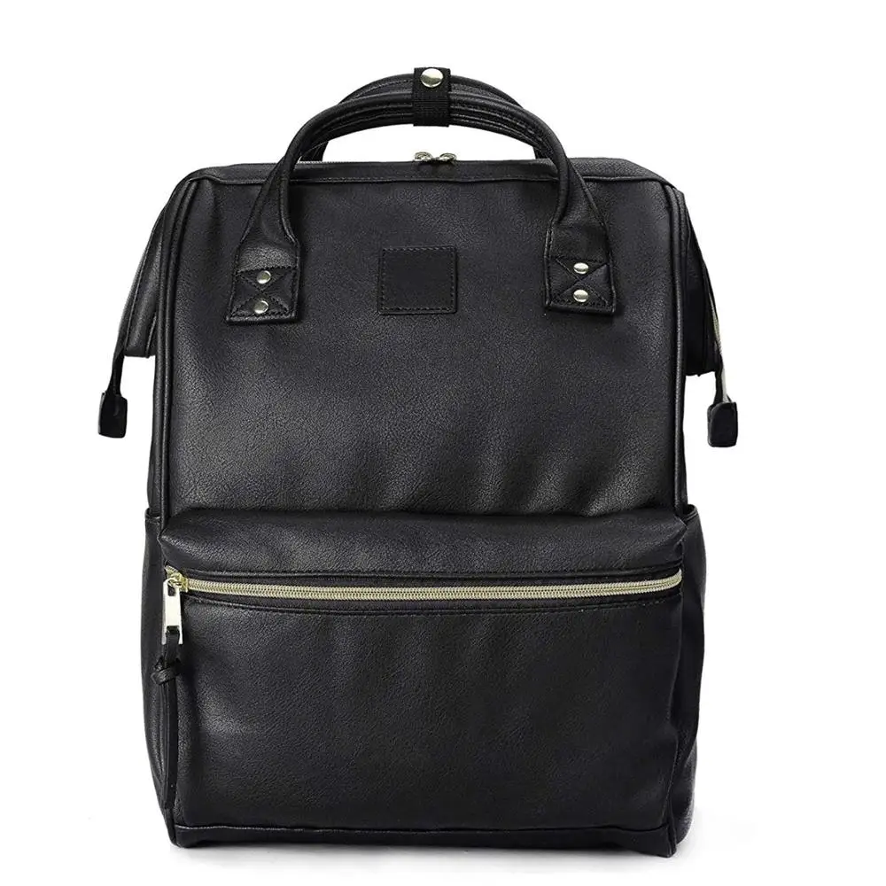 
Leather Backpack Diaper Bag with Laptop Compartment Travel School for Women Man handbags 