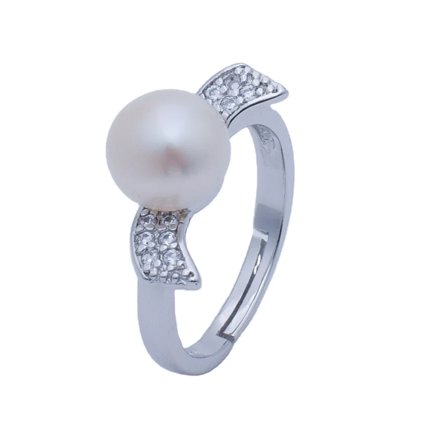 classic wings shape high quality pearl mounting ring 925 sterling silver ring freshwater pearl ring 925 silver