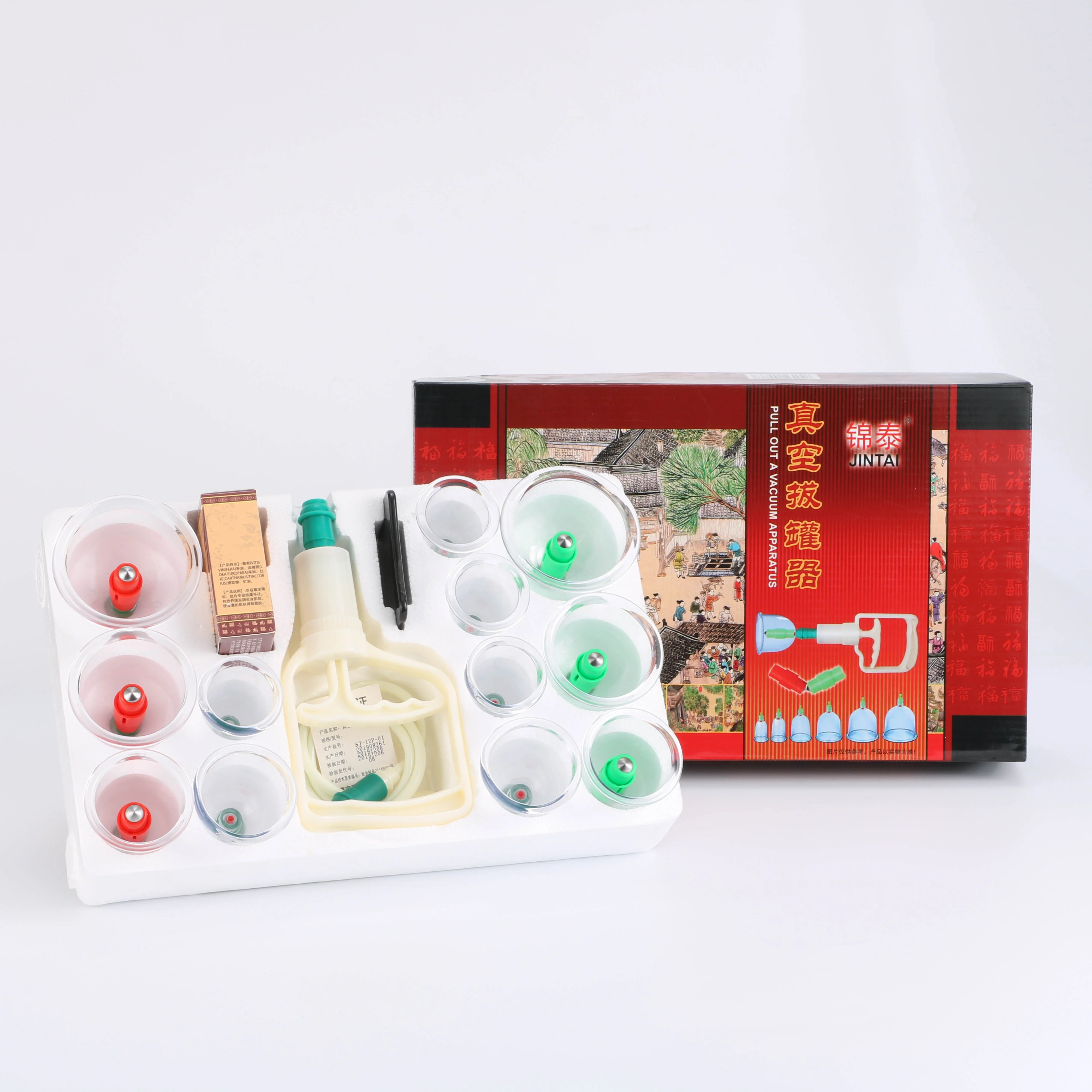 Gua Sha Board  Multi-function Vaccum Cupping Chinese 12 Body Massage Hammer Massager Transparent English JINTAI ABC YX G Bcup