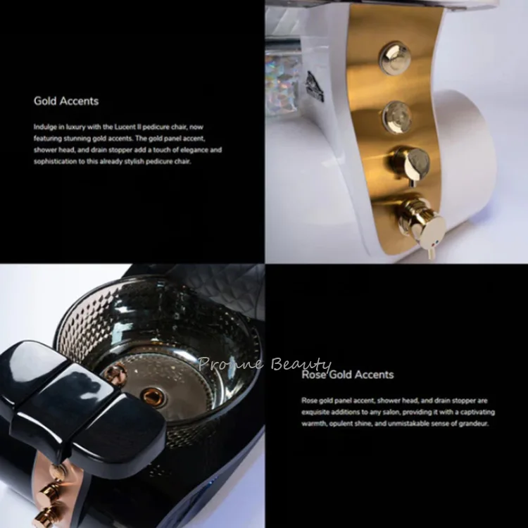 Latest Design Spa Equipment Crystal Bowl Spa Chair Luxury Nail Salon Human Touch Massage Pedicure Chairs