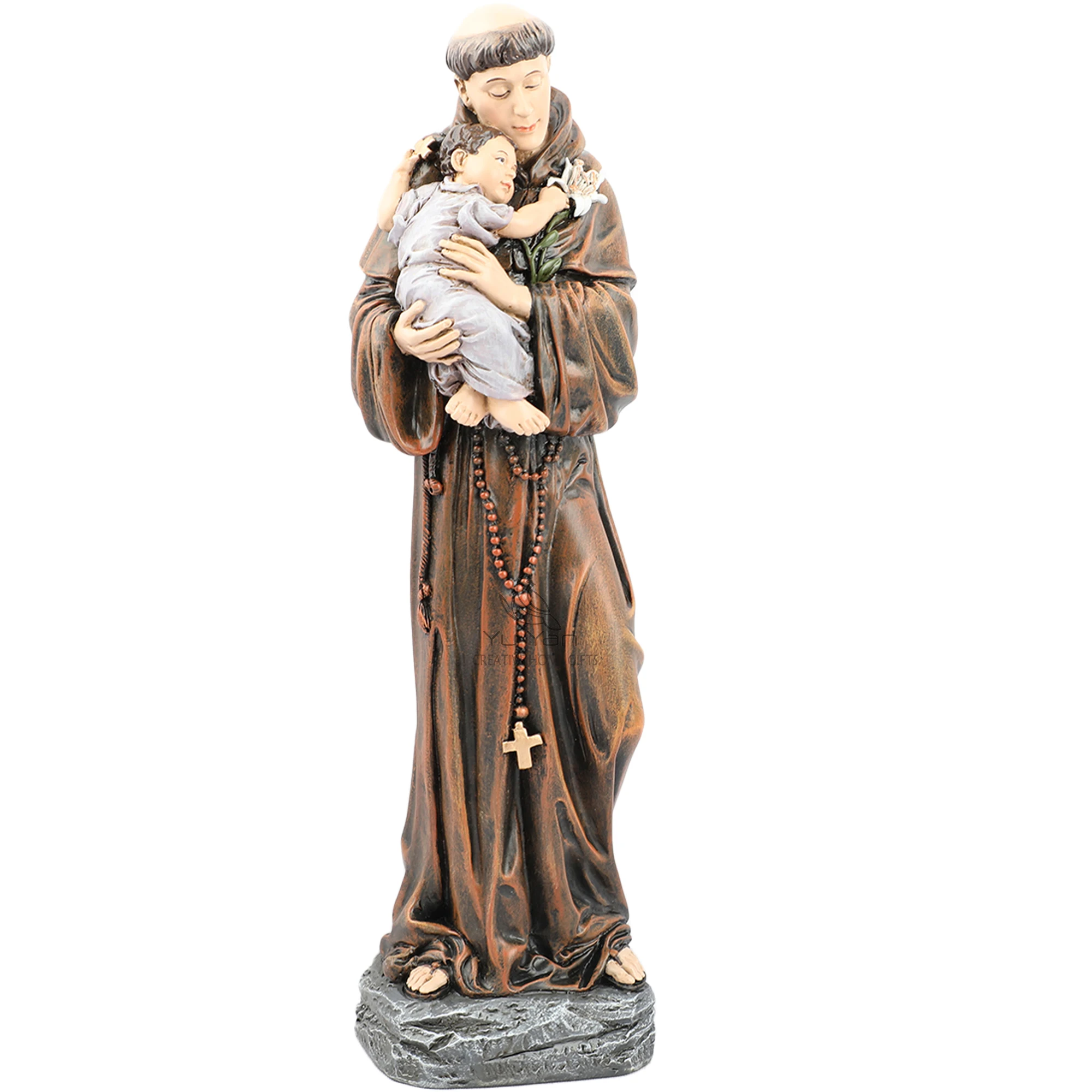 Factory wholesale catholic religious statues resin christian figuras de san antonio image of Saint Anthony Statue