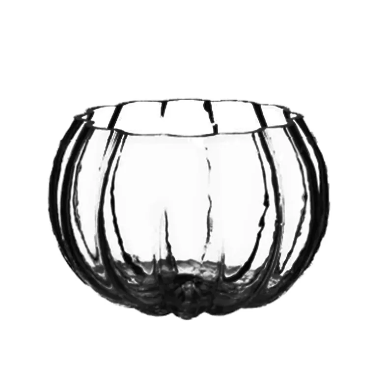 New design hand-made clear 330ml lead free pumpkin cup candle making cup 11.5oz glass jars cup candle with decal decoration