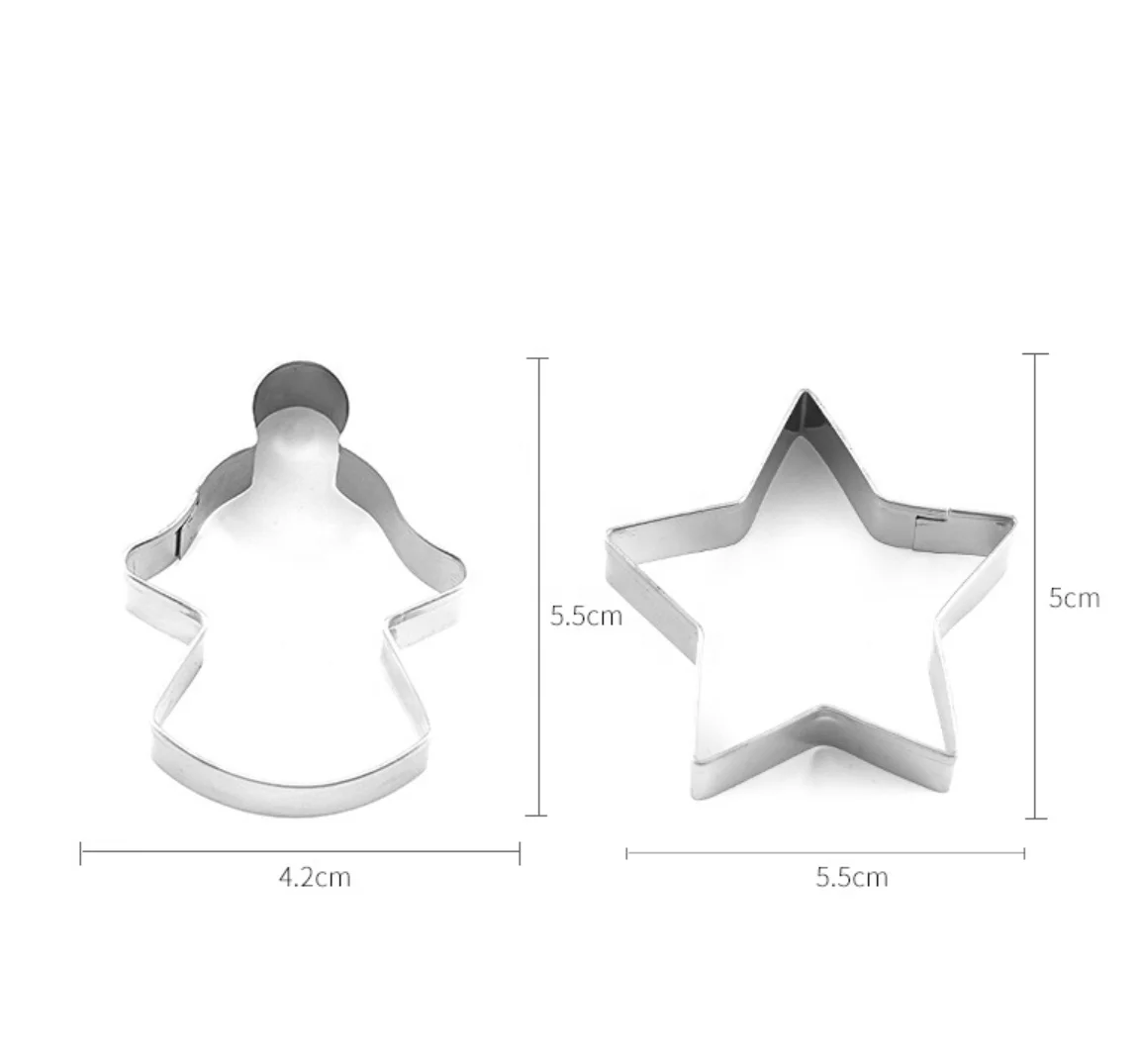  10 Piece Stainless Steel Baking Shape Molds For Christmas Biscuit