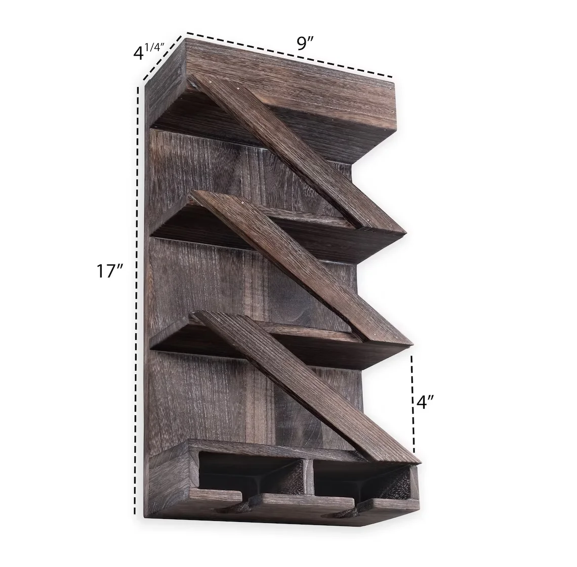 Chunlei OEM Rustic State Rioja Wall Mounted Wine Rack with Stemware Glass Holder with Cork Storage