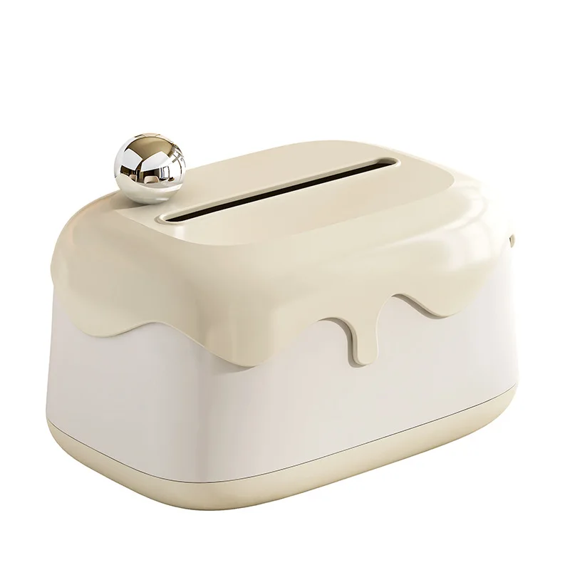 New Home Living Room Upscale Cream Wind Tissue Box Creative Ornament Convenient Multifunction Paper Organizer Office Sundries