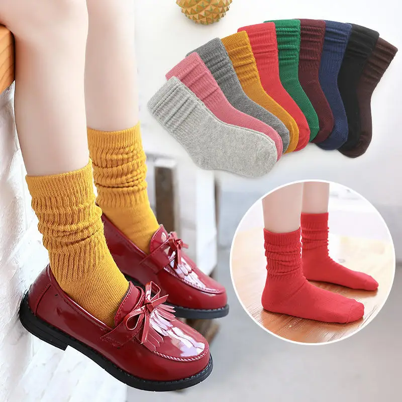 High Quality Casual Teen Girls Socks Fashionable Color Rainbow Slouch Cotton Socks for Kids
