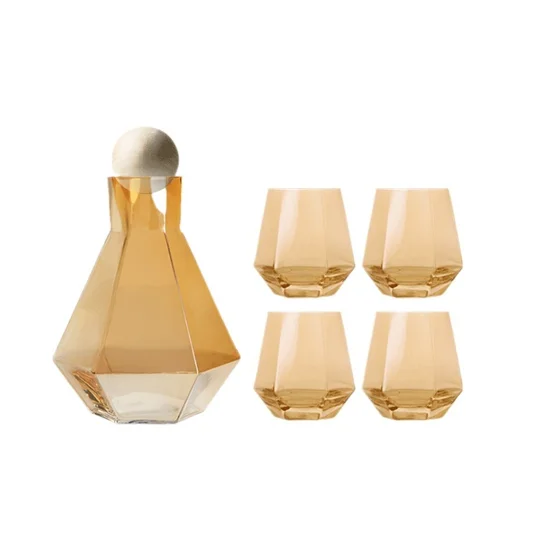 Wholesale Gift Box Iced Tea Coffee Juice Water Lemonade Beer Beverage Carafe Pitcher Jug and Colored Glass Cups Set for Holidays