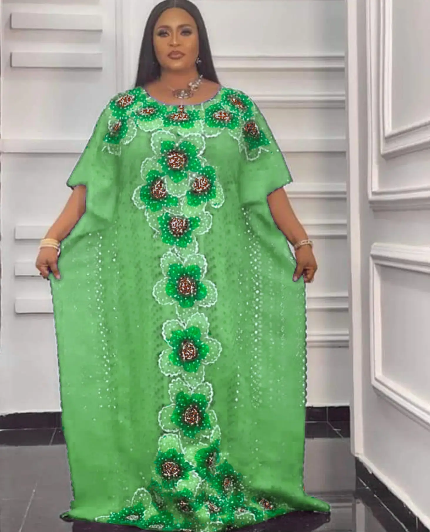2023 Africa Dress Women Dashiki Maxi Dress African Floral Print Clothing Bazin Loose Casual Summer