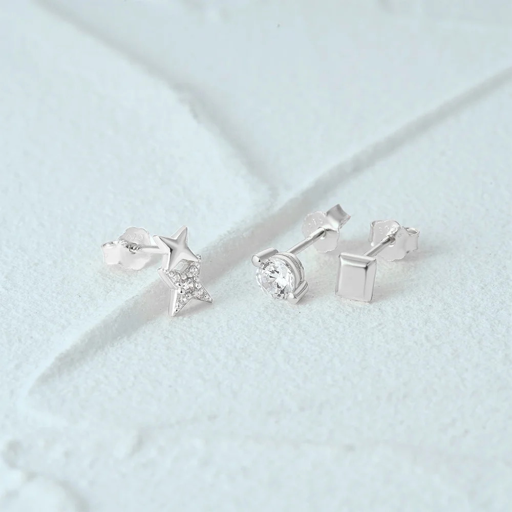 Popular Jewelry Sets Little Star Stud Earrings 925 Sterling Silver High Quality Small Earring Women