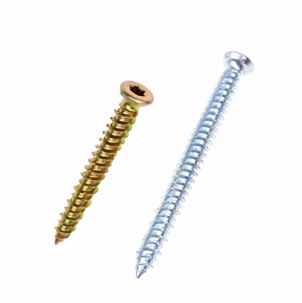 Cement screws manufacturer Yellow Torx 30 Socket Flat Head 7.5x102 Concrete Screw for Window sill