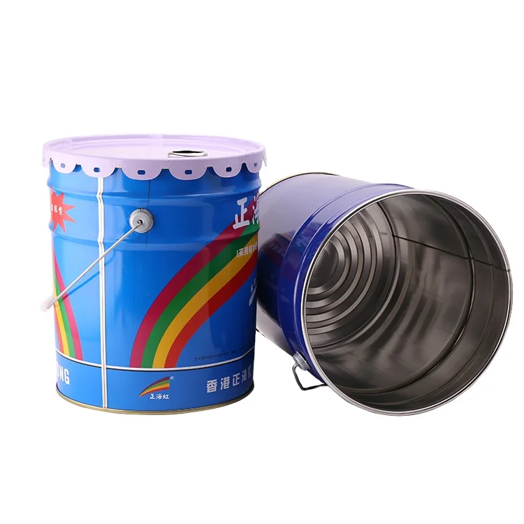 Пустое металлическое Оловянное ведро 20 л стальное ведро с крышкой корзины железный обруч