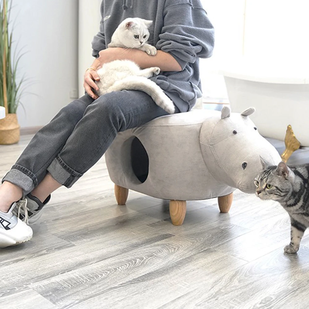 Modern design kids animal ottoman stool for kids and children animal shape stool support custom