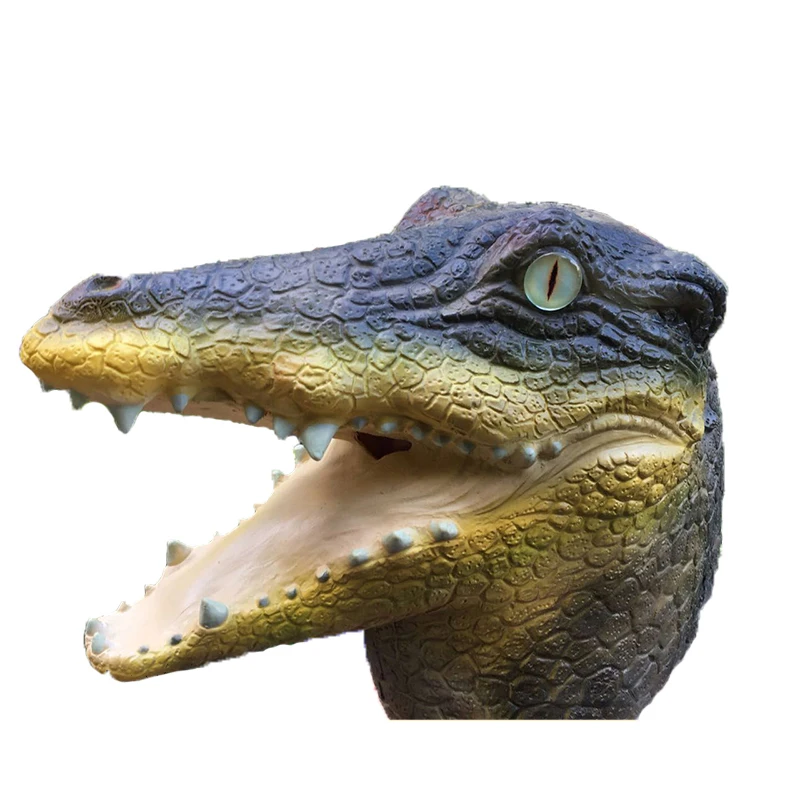 
Molezu Made in China Wholesale Custom Halloween Cheap Realistic Crocodile Animal Silicone Mask for Carnival Party 