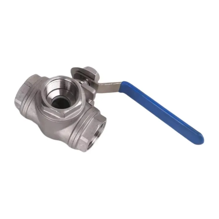Flange or threaded stainless steel three-way ball valve with switch water diverter valve