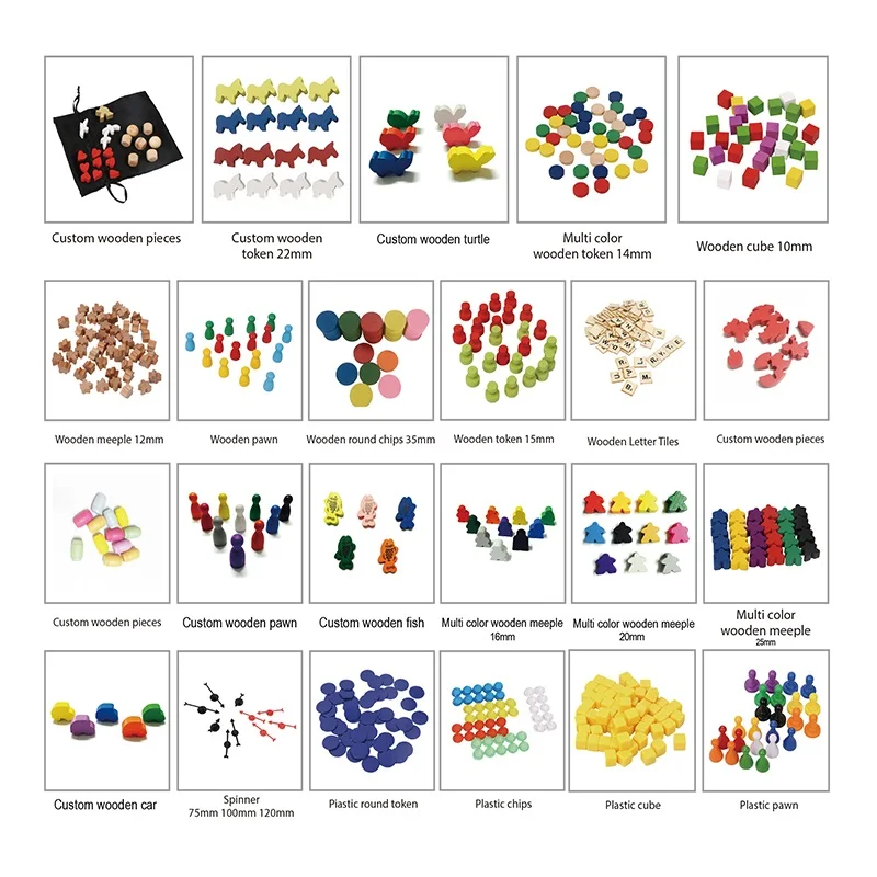 China suppliers colourful wooden meeples for board game card game