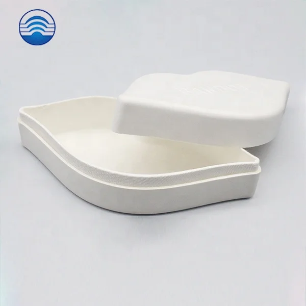 Small order 16 years factory custom white packing  model paper pulp box tray lid