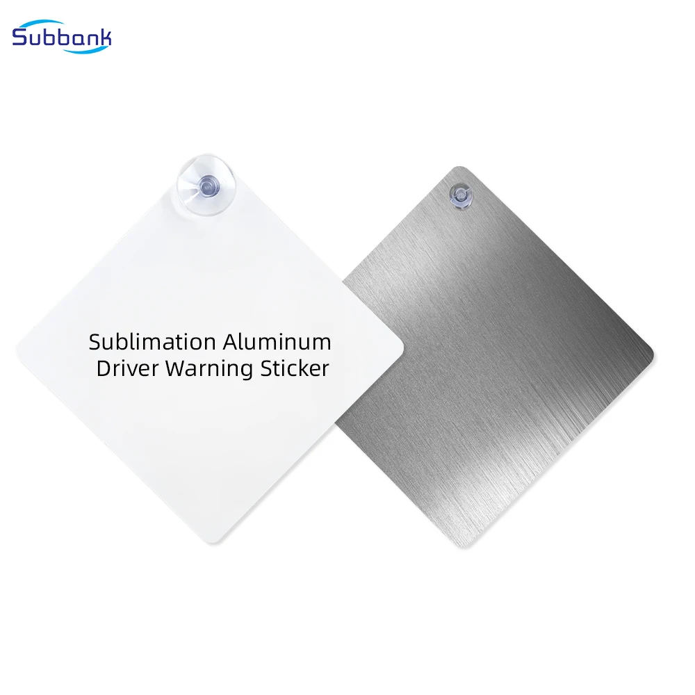 Custom square silver metal aluminum sublimation road safety traffic safety sign board blank Aluminum plateDriver Warning Sticker