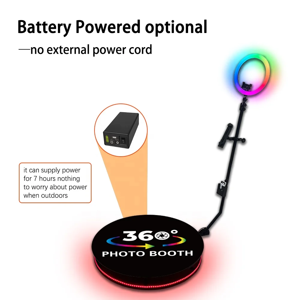 Spin Camera 360 Photo Booth Automatic Slow Motion Rotating Selfie PhotoBooth Video 360 Degrees Set 115cm Machine Party Wedding