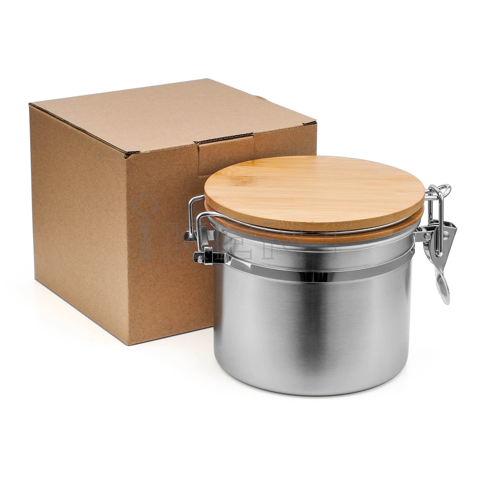 
Airtight Flour Sugar Candy Coffee Spices Food Storage Containers Wood Lid Air Tight Locking Lids Food Storage Containers 