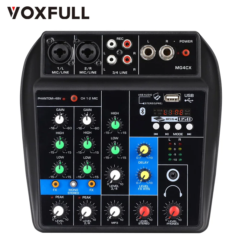 Voxfull MX-04 микшерный пульт воспроизведения и записи Dj партии школьные звук звукомикшер