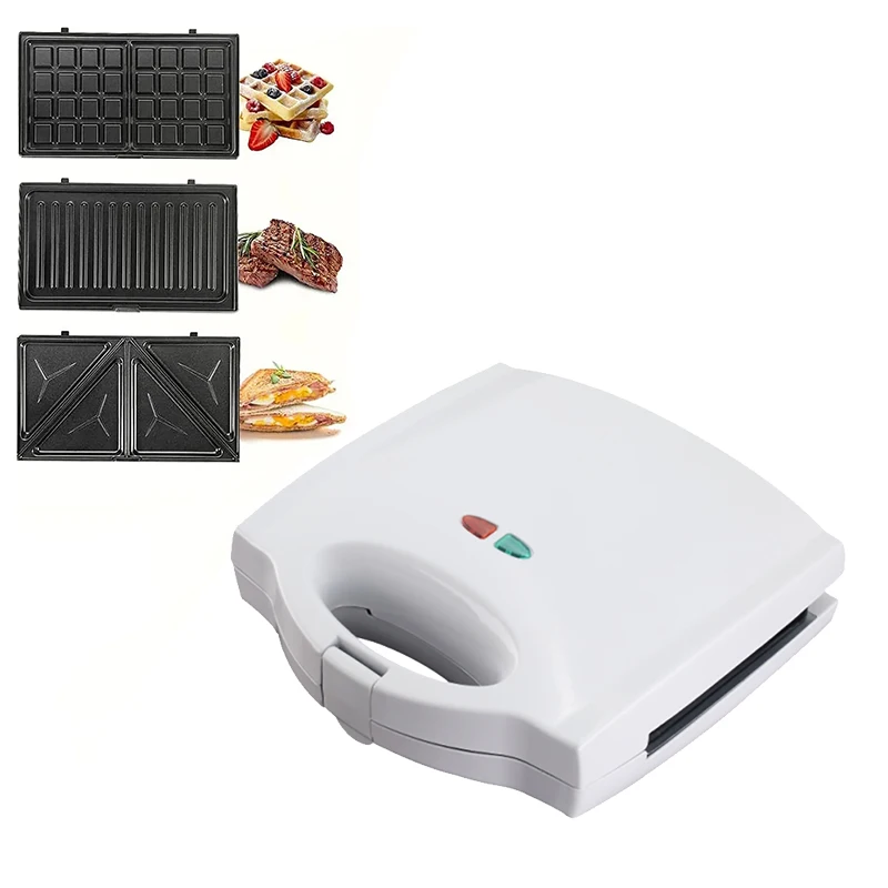 Kitchen Appliances 3 in 1 Detachable Press Grill Sandwich Maker Non Stick 2 slice Square Triangle Breakfast Toaster Waffle Maker