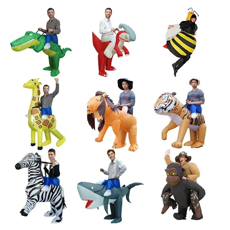 Kids Adult Carnival Toy Party Air Blow Up Fat Suit Halloween Animal Mascot Dinosaur Costume
