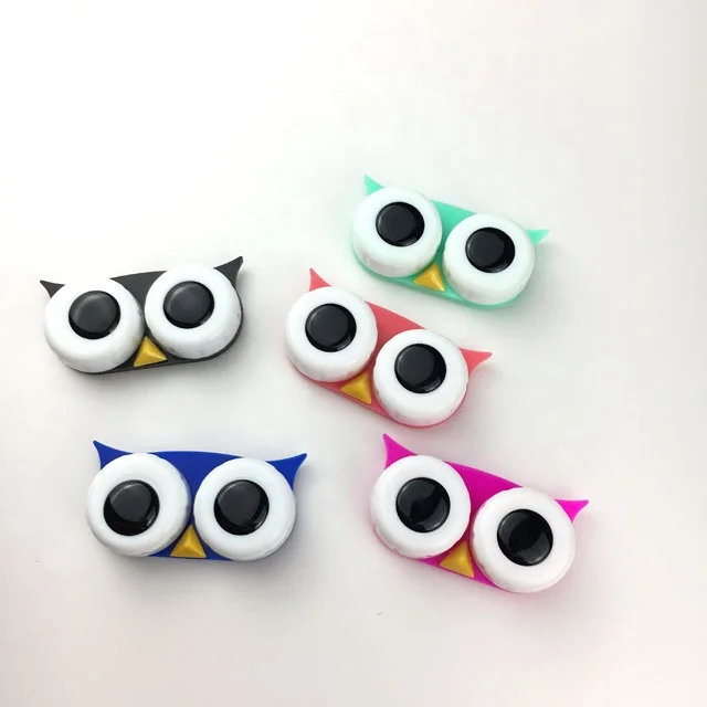 Owl contact lens cases Rose Pink  contact lens container  CL-K011