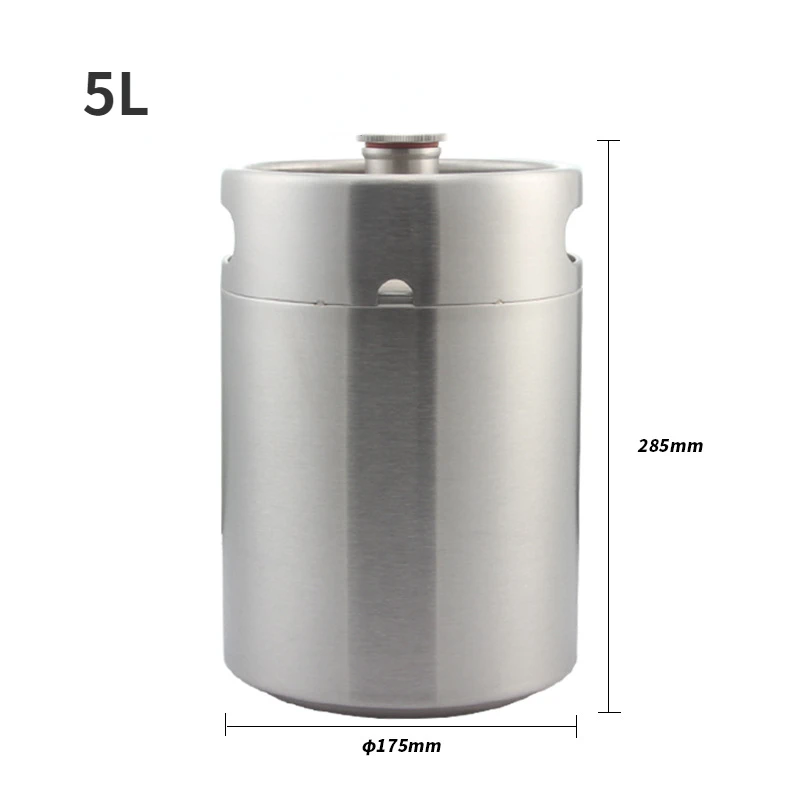 Portable 5L, 10L Craft Beer Barrel 304 Stainless Steel Pressure Resistant Mini Beer Keg