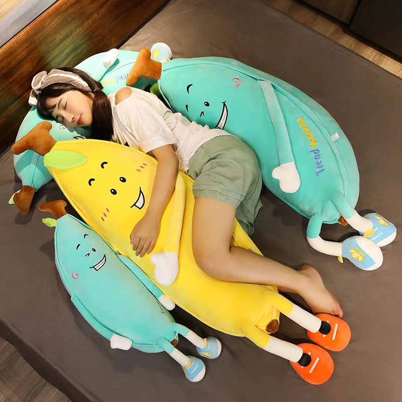 
2020 new design Tik Tok Fruit Banana Shaped plush cushion plush sleeping pillow home living 