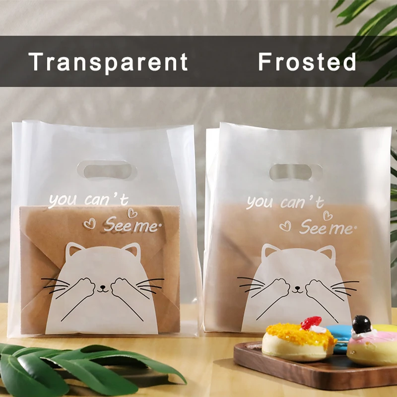 Hot Food Togo Take Carry Out Takeout Bags To Go Takeaway Plastic Heavy Duty Restaurant PE Carry Plastic Bag With Handle