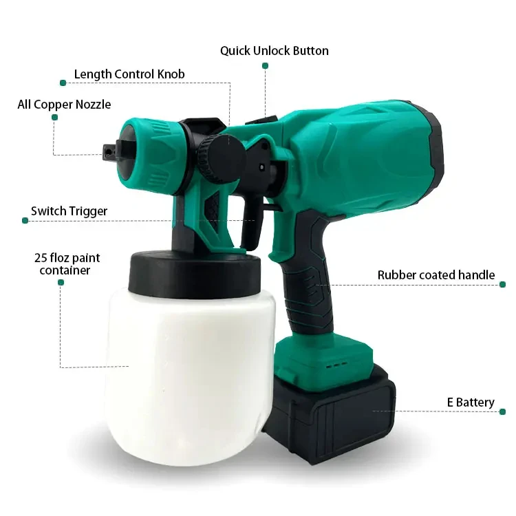 2024 New Battery Power Garden Watering Pressure Trigger Sprayer 21V Paint Spray Gun