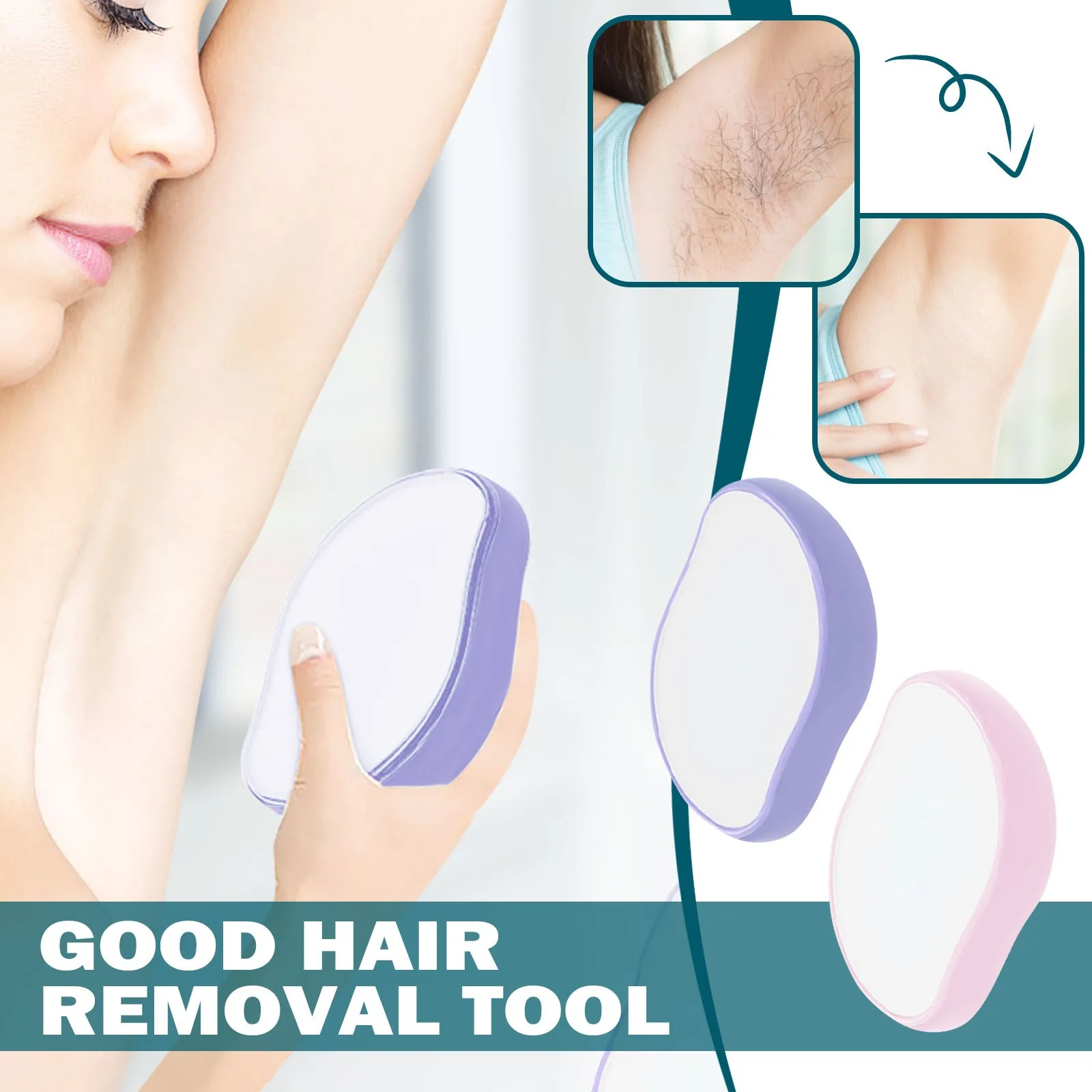 Средство для удаления волос со стразами, безопасный эпилятор, многоразовое средство для легкой очистки тела, средство для удаления волос со стеклом