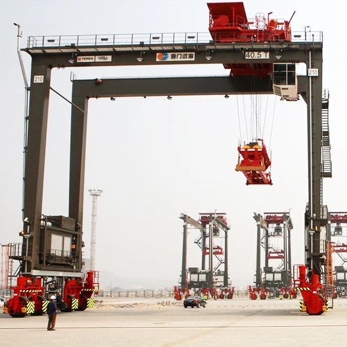 20 Ton 40 Ton 45 Ton Straddle Carrier Price 25ton 30 Ton RTG Crane Rubber Tyre Tire Port Container Gantry Crane For Sale