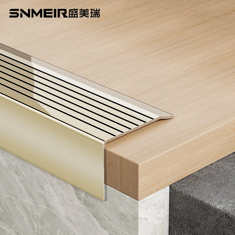 Foshan Factory Hot Sale Stainless Steel Stair Strip Nosing Strips For Stairs Easy Installation OEM Anti Slip Stair Nosing