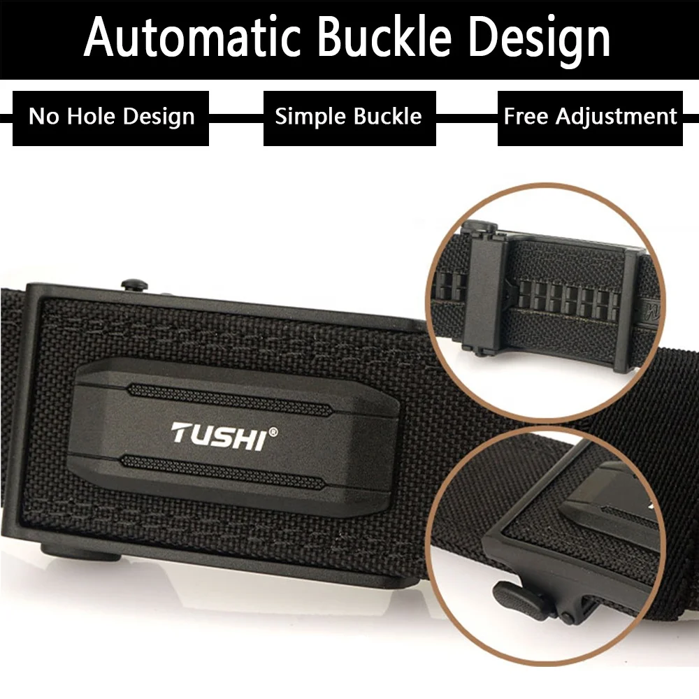 Wholesale 3.8cm Alloy Automatic Buckle Tactical EDC Heavy Duty 1100D Bilayer Nylon Fabric 1100D Bilayer Knitted Belts factory