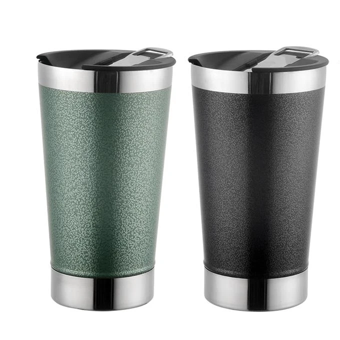 Наружная черная Дорожная Изолированная пивная кружка из нержавеющей стали для кемпинга оптом