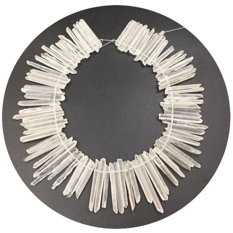 Extra Thin! Raw Slender Quartz Crystal Points Long&Thin Crystal Stick Beads Rough Quartz Points Spike supplies 3-5x35-55mm