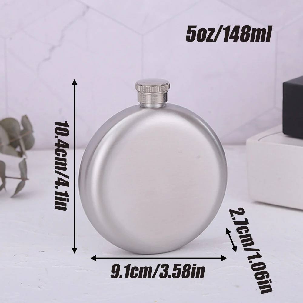 Wholesale custom stainless steel mini round wine pot 5 oz stainless steel travel wine pot hip flask