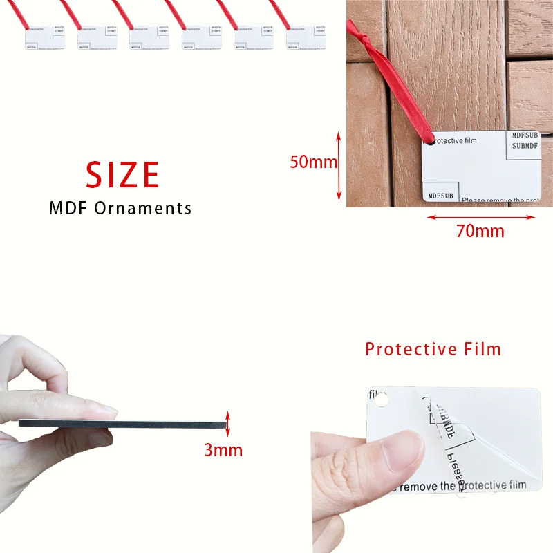 MDFSUB Welcome to customize any shape sublimation pendant Sublimation Blank Mdf Ornaments for Christmas Tree Decoration