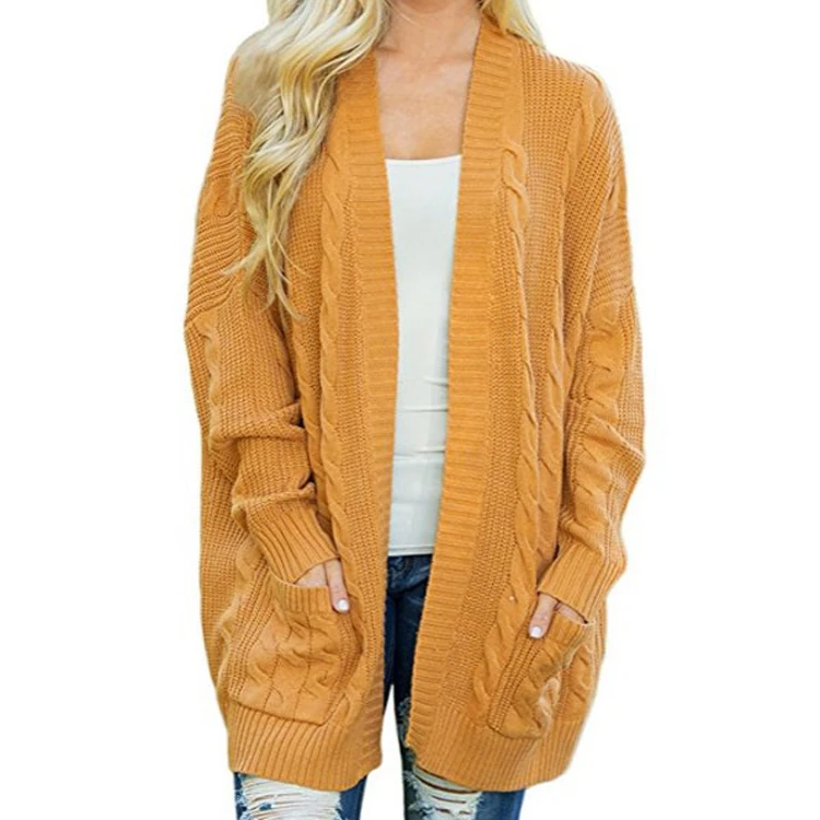 Длинный вязаный кардиган свитер для женщин