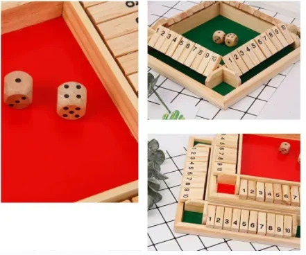22 Cm Wooden Shut The Box Game Educational Toys Games For Kids ,Wood Number Board Board Games