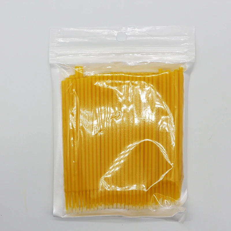 Hot sale 100 pcs Micro brush with solid color handle makeup tools micro applicator for eyelash extension