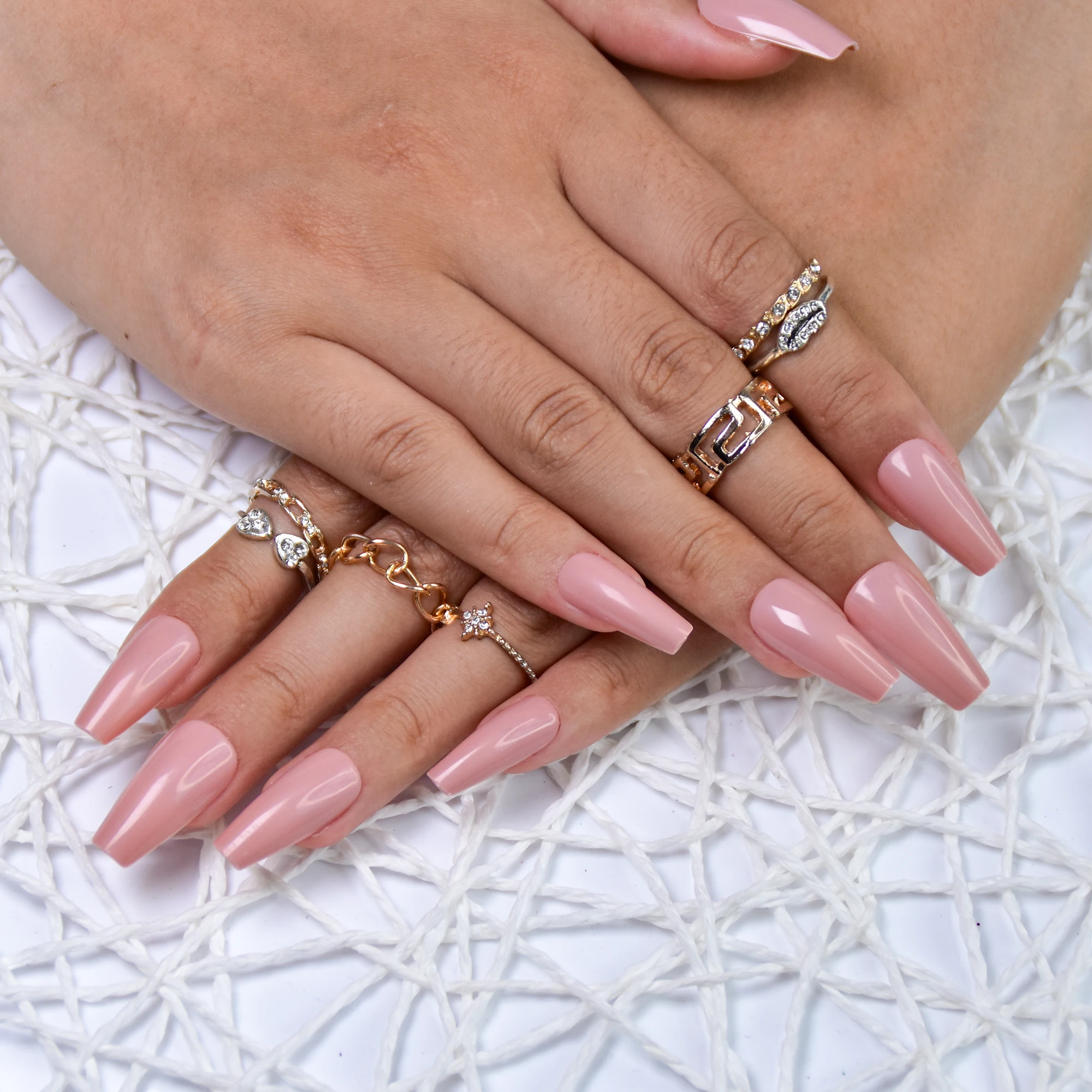 pre-glue full cover artificial children nails clear acrylic false nails 500pcs with out nail polish