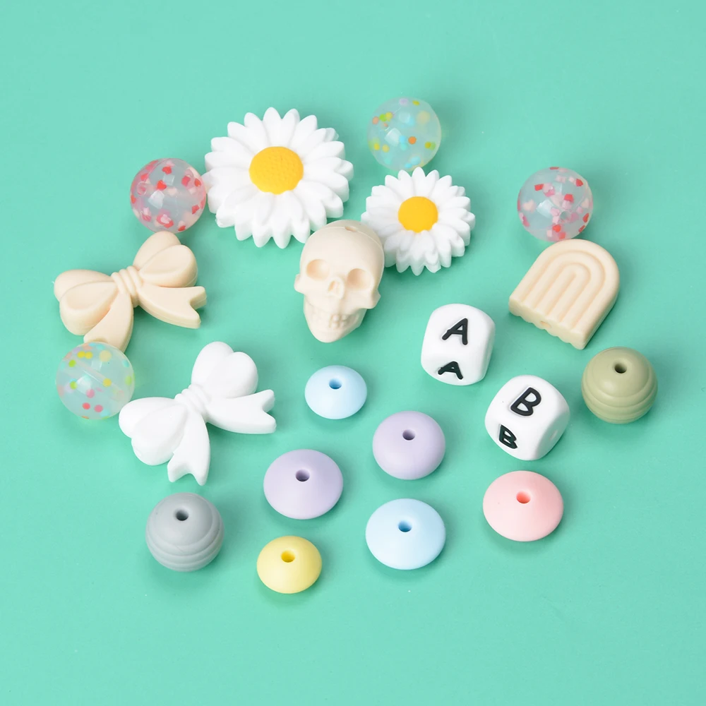 Wholesale New Design 100% BPA Free Food Grade Silicone Sloth And Panda Beads For Baby Teething Pens Focal Beads