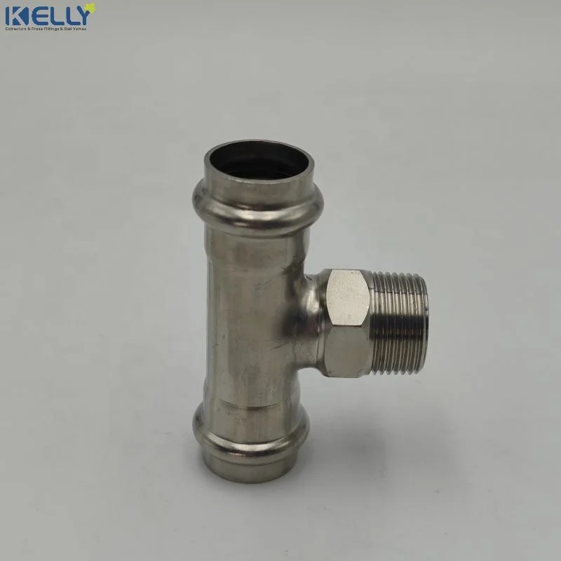 Stainless Steel 304/316L DVGW V-profile Press Plumbing Fittings elbow/tee/reducer/coupling/cross