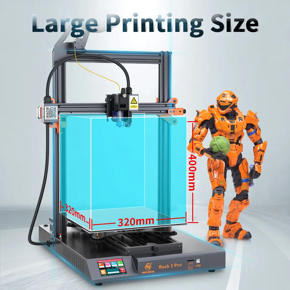 High accuracy 3D DIY Printing machine Kit MINGDA Rock 3 Pro 320*320*400mm big large 3 d printer