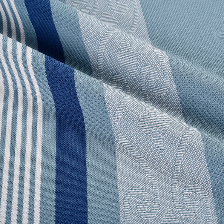 Men Yarn-dyed jacquard 95% Cotton and 5% Spandex fabric with bead pull frame